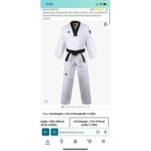 Mooto Korea Taekwondo BS4.5 Basic Uniform WT Logo White BK V-Neck MMA Martial Ar